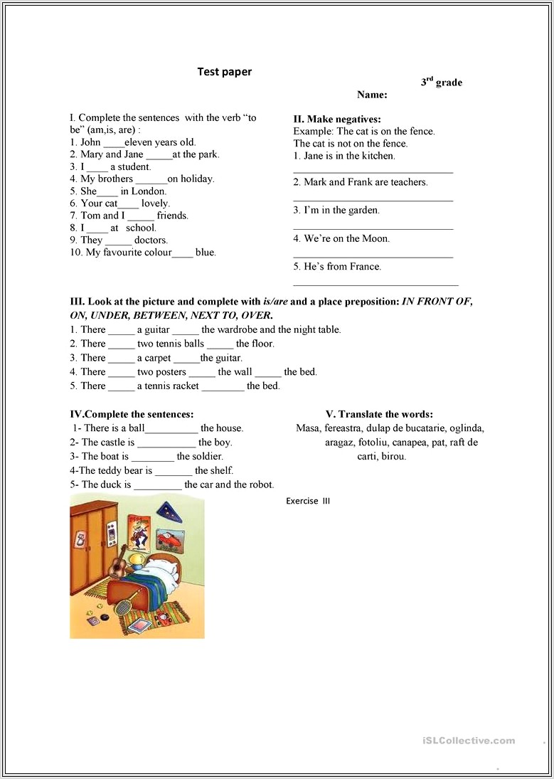3rd Grade Test Worksheets