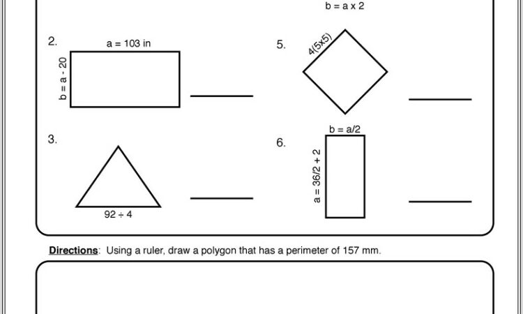 3rd Grade Worksheet On Perimeter