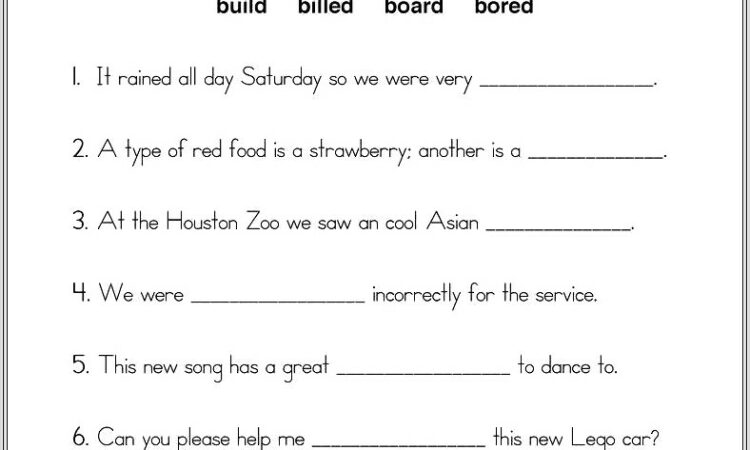 3rd Grade Worksheets Homophones