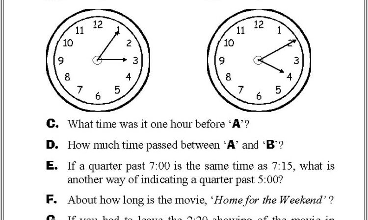 3rd Grade Worksheets Time