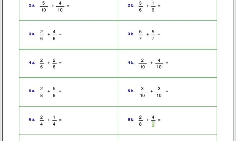 4th Grade Missing Addends Printable Worksheet