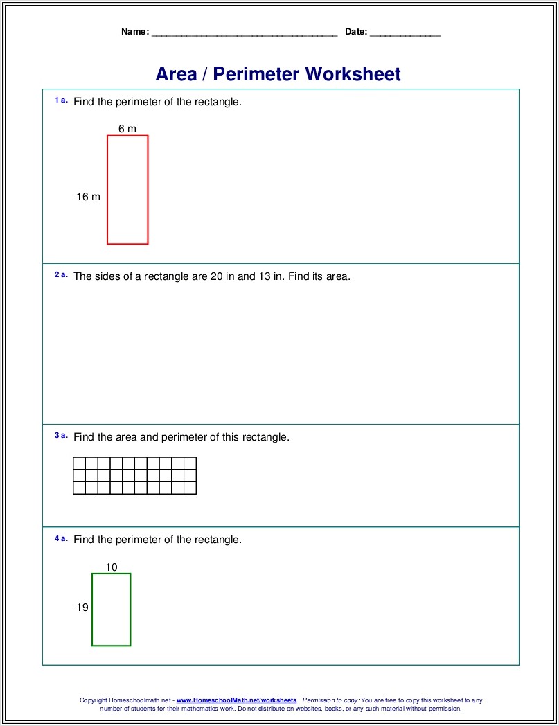 4th Grade Worksheet On Understanding Perimeter