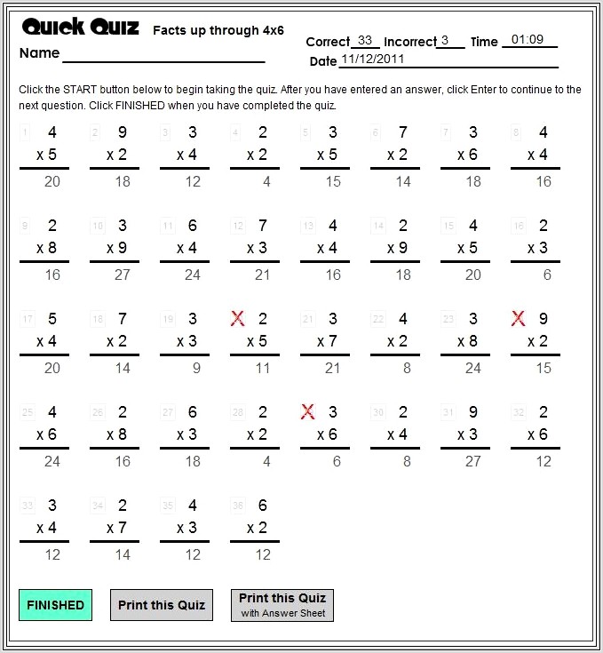 5 Times Table Quiz Online