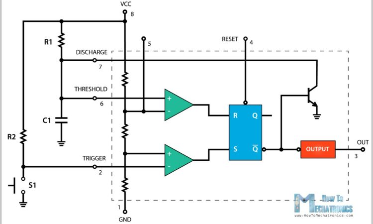 555 Timer Astable Mode Circuit Diagram