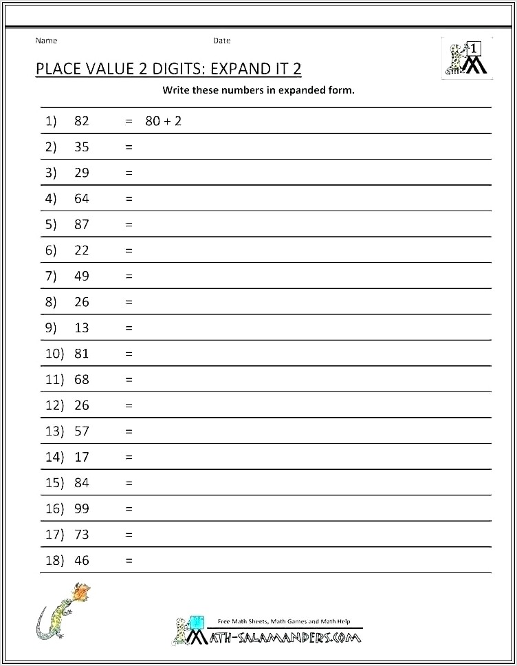 5th Grade Expanded Form Worksheets