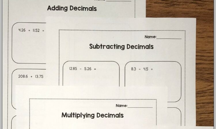 5th Grade Math Word Worksheets