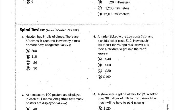 5th Grade Math Worksheets Houghton Mifflin