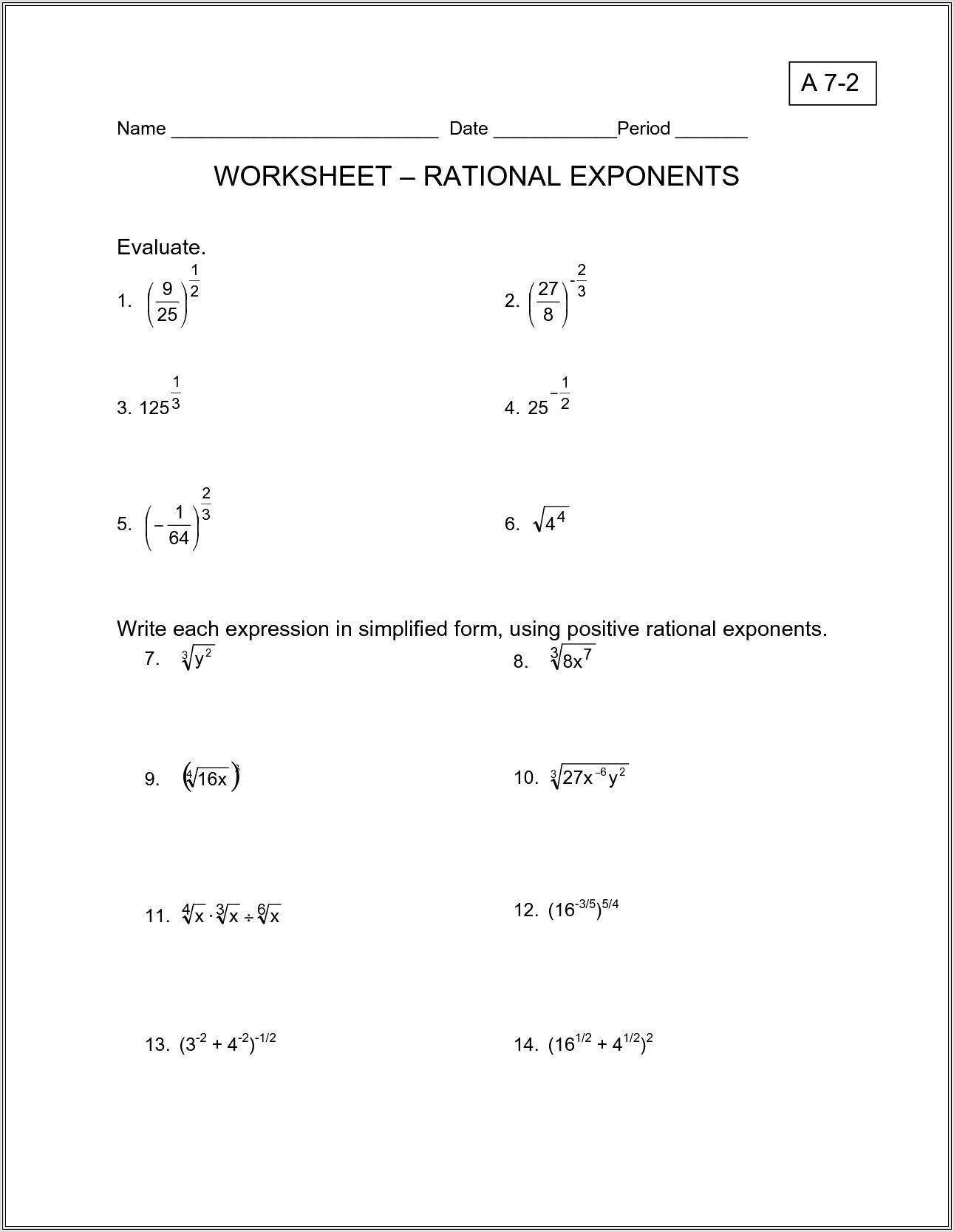5th Grade Math Worksheets On Exponents