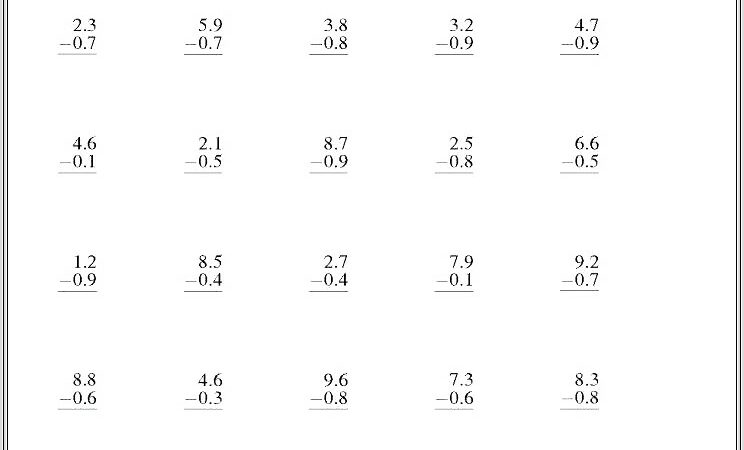 5th Grade Ordering Decimals Worksheet