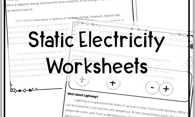 5th Grade Science Static Electricity Worksheets