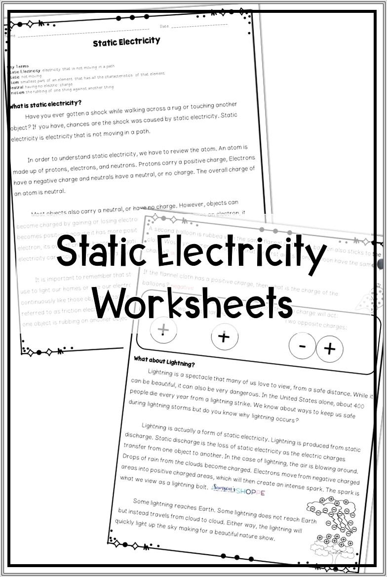 5th Grade Science Static Electricity Worksheets