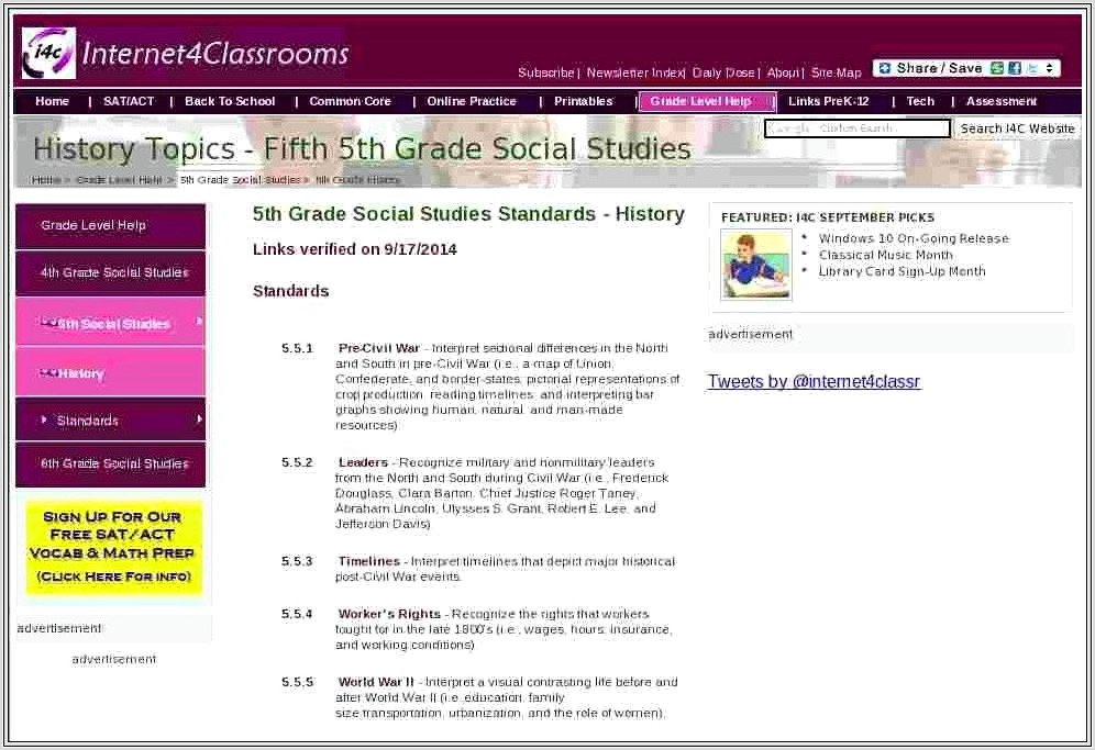 5th Grade Science Topics