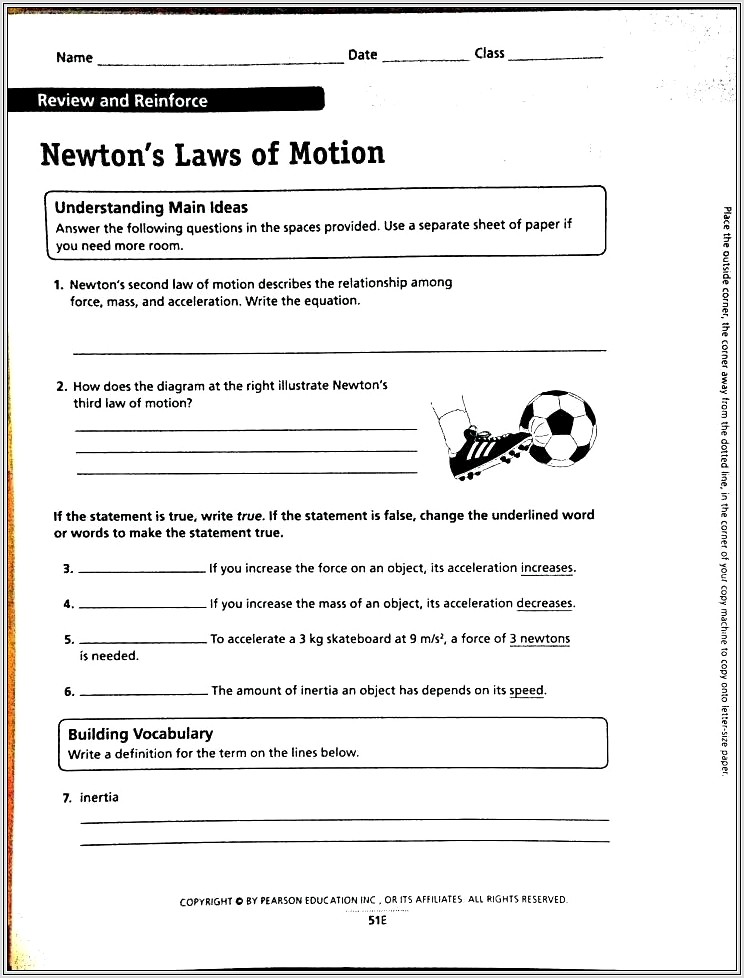 5th Grade Science Worksheets Force