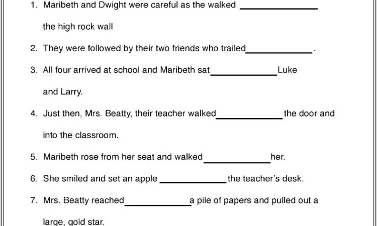 5th Grade Worksheets For Prepositions