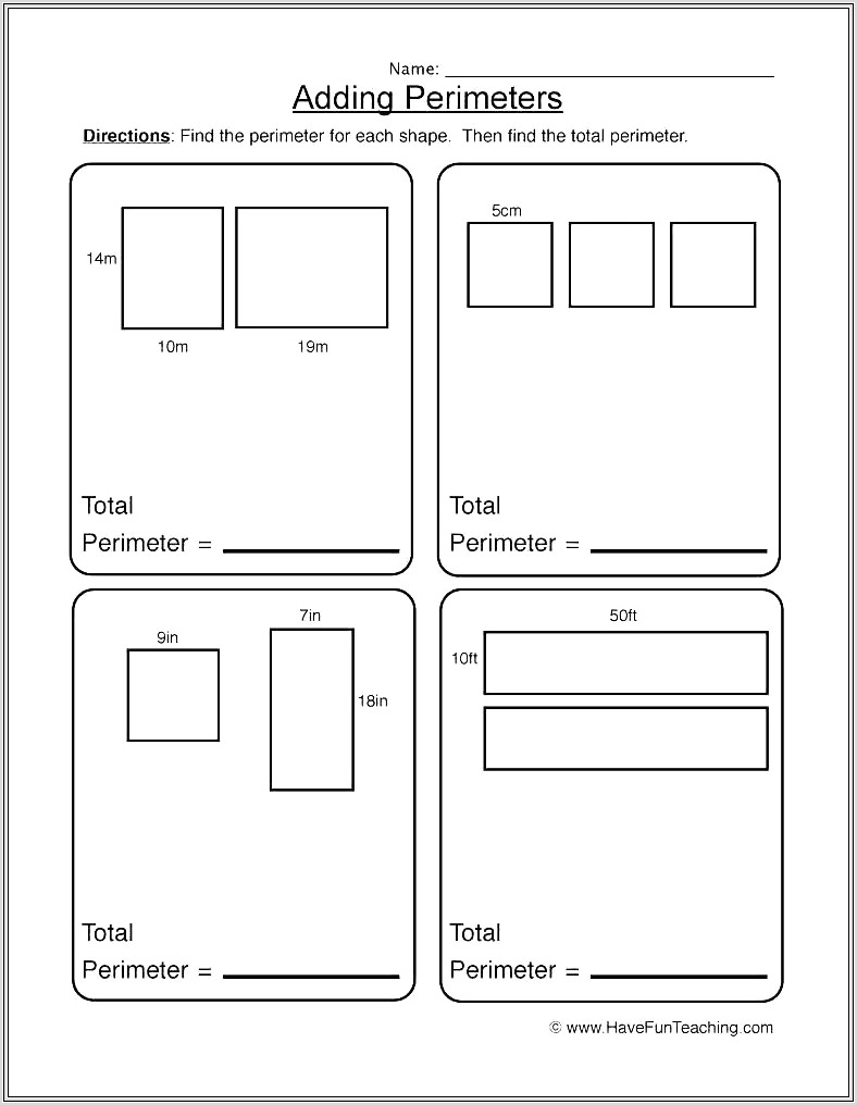 5th Grade Worksheets On Area And Perimeter