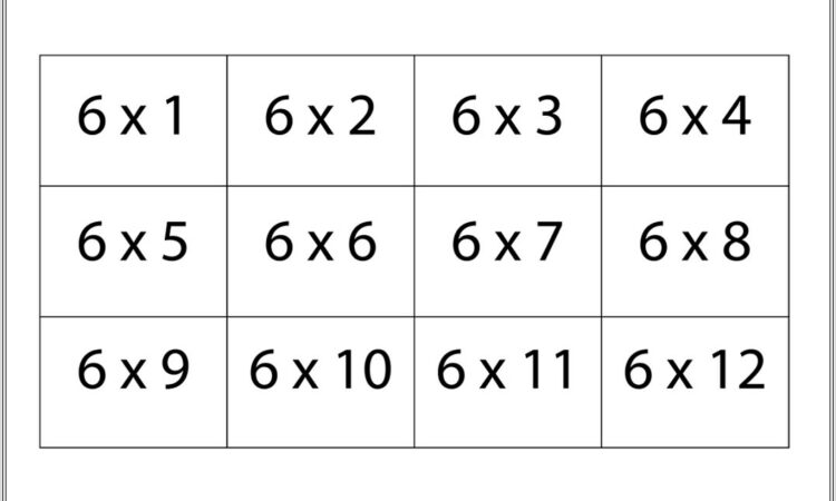 6 Times Table Worksheet Games