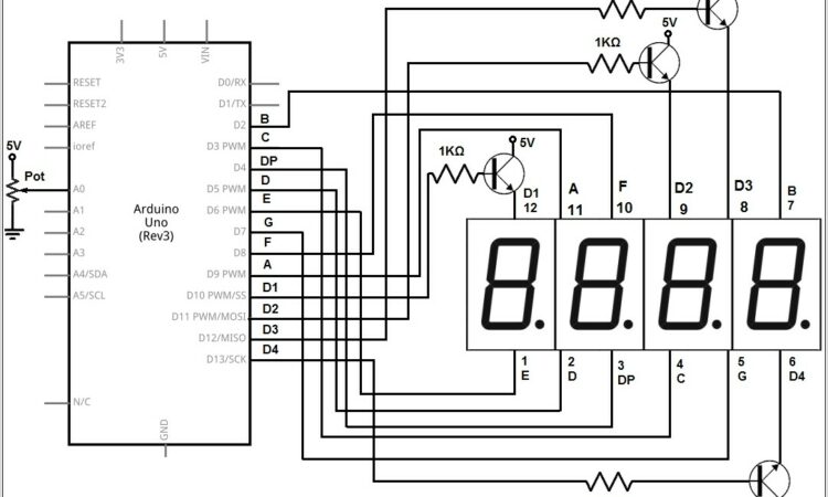 7 Segment Clock Circuit Diagram