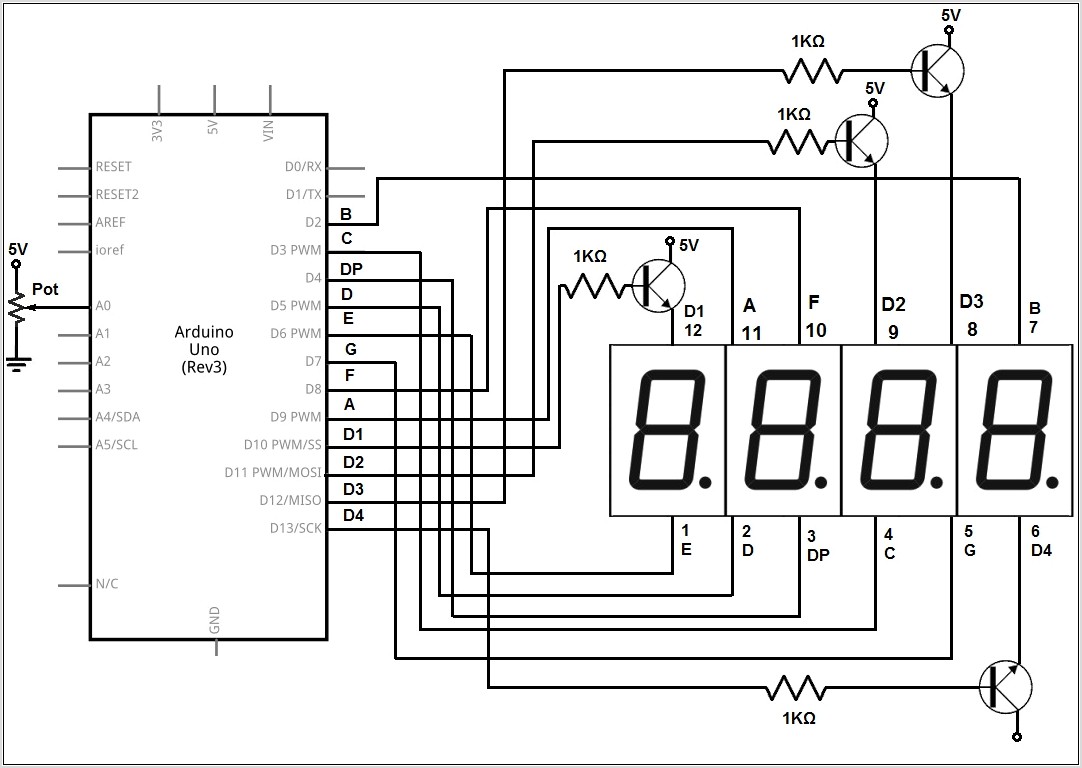 7 Segment Clock Circuit Diagram