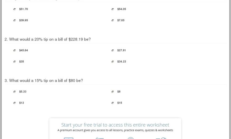 8th Grade Consumer Math Worksheets