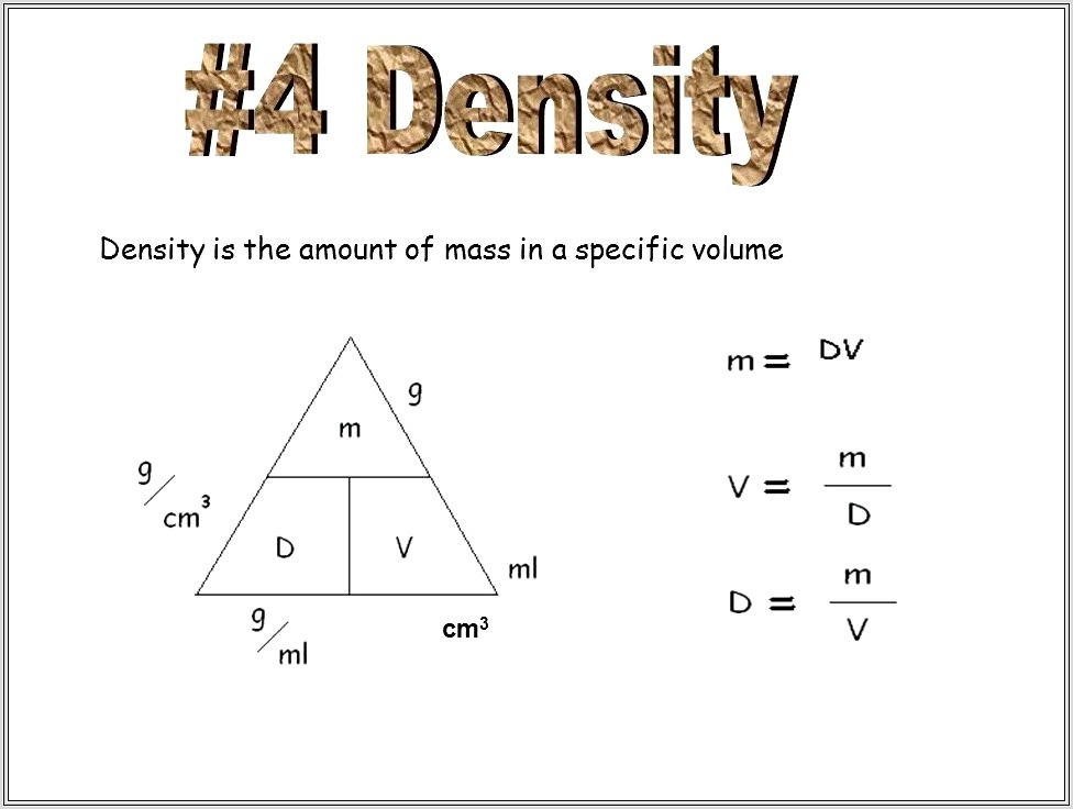 8th Grade Density Worksheet