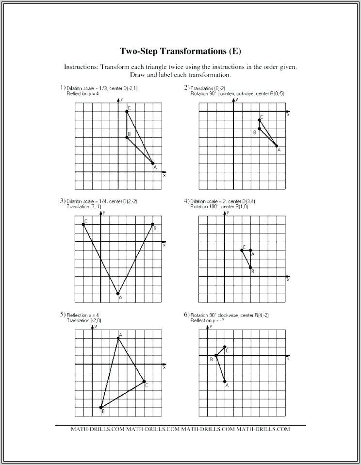 8th Grade Dilations Worksheet