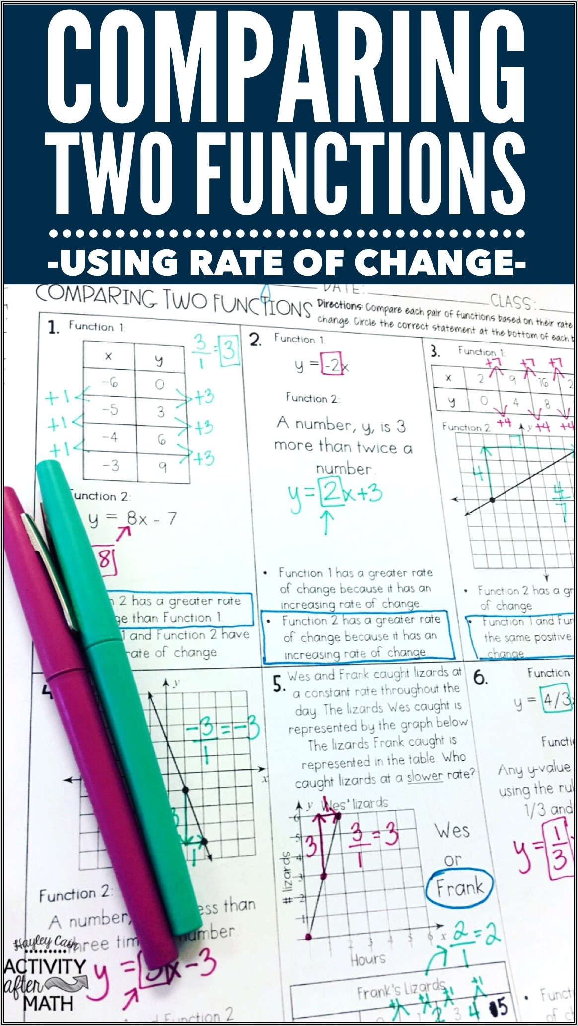 8th Grade Math Rate Of Change Worksheet