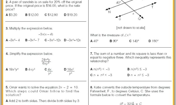 8th Grade Math Worksheets Solving Equations