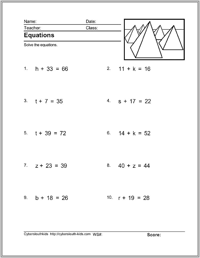8th Grade Math Worksheets With Answer Key