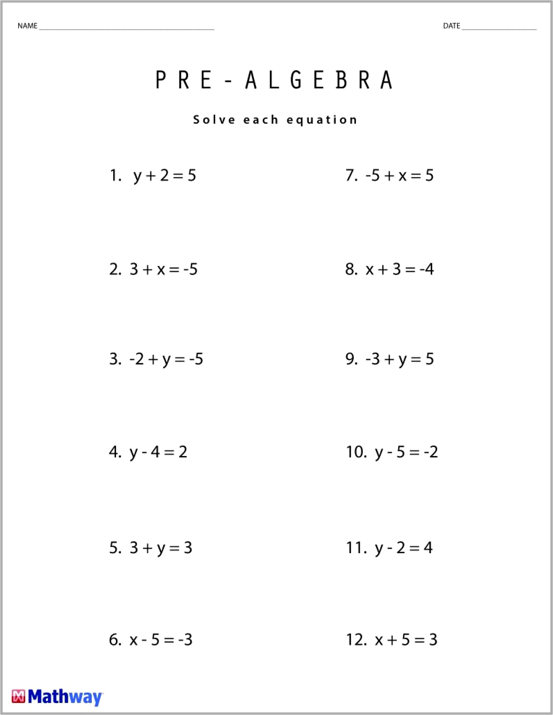 8th Grade Math Worksheets With Solutions