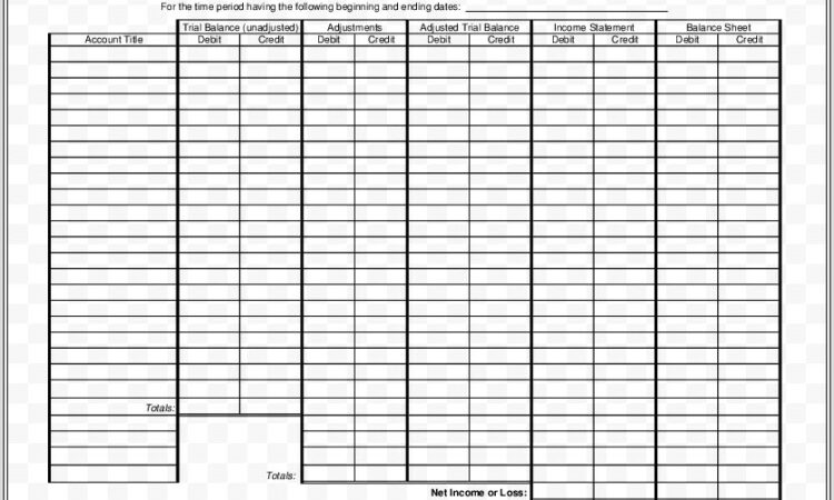 Accounting Worksheet Template Microsoft Excel