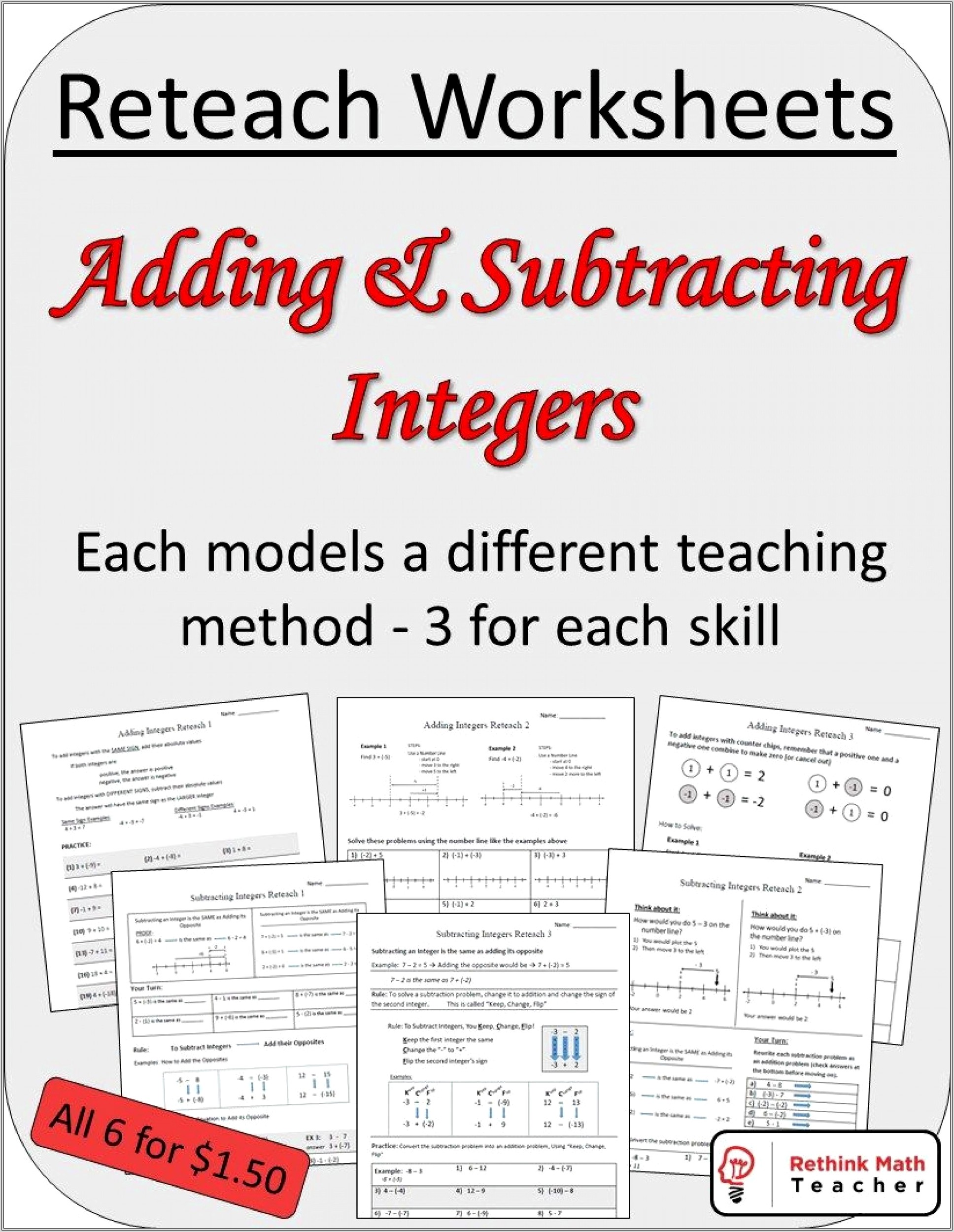 Adding And Subtracting Negative Numbers Worksheet Tes