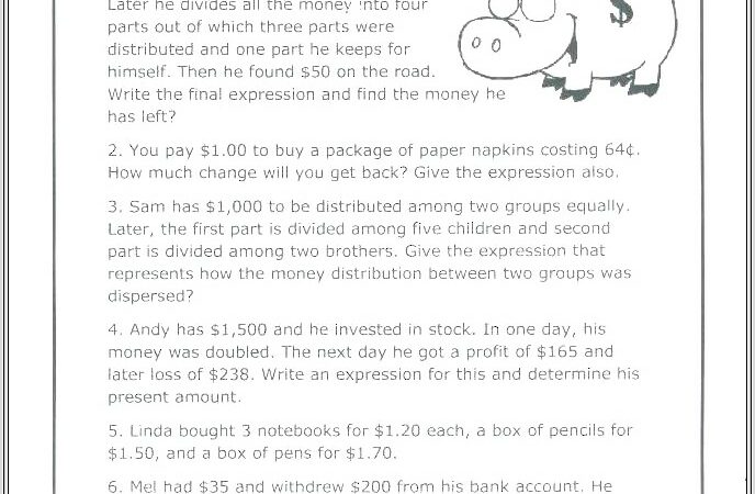 Adding And Subtracting Whole Numbers Worksheet