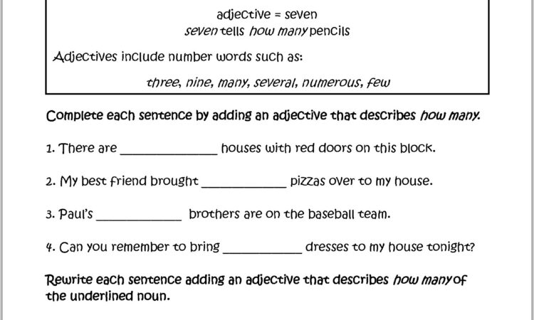 Adding Descriptive Words To Sentences Worksheet