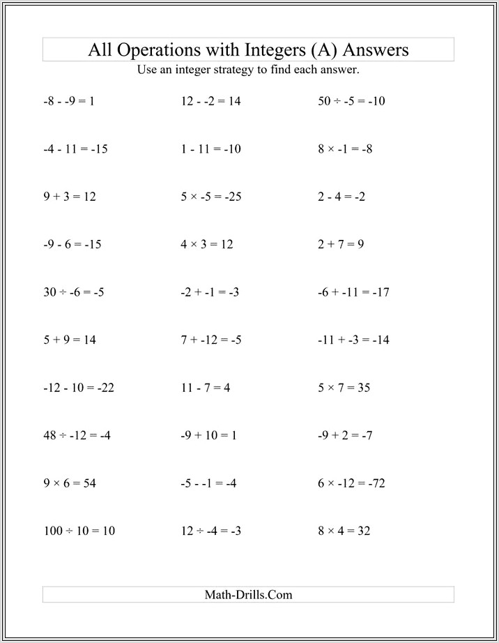 Adding Positive And Negative Numbers Worksheet Ks2