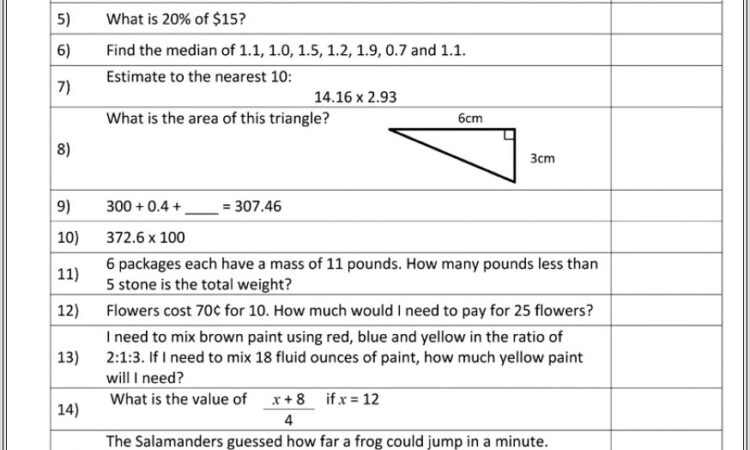 Algebra Worksheet For Year 8