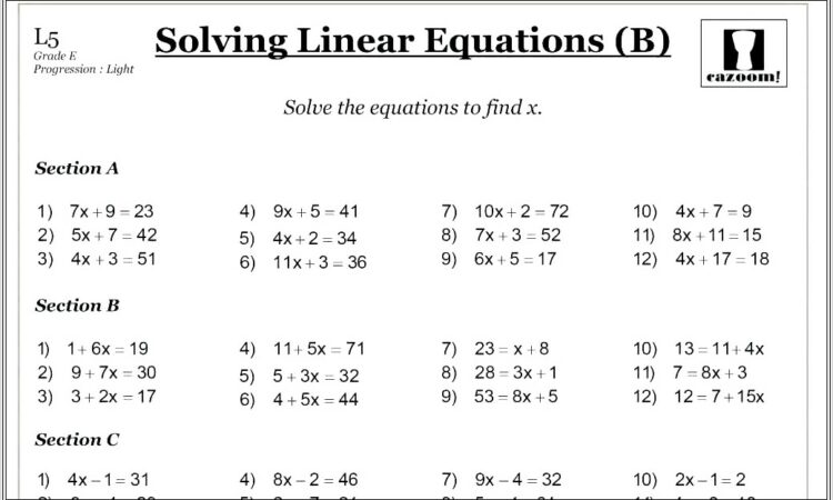 Algebra Worksheets Year 6