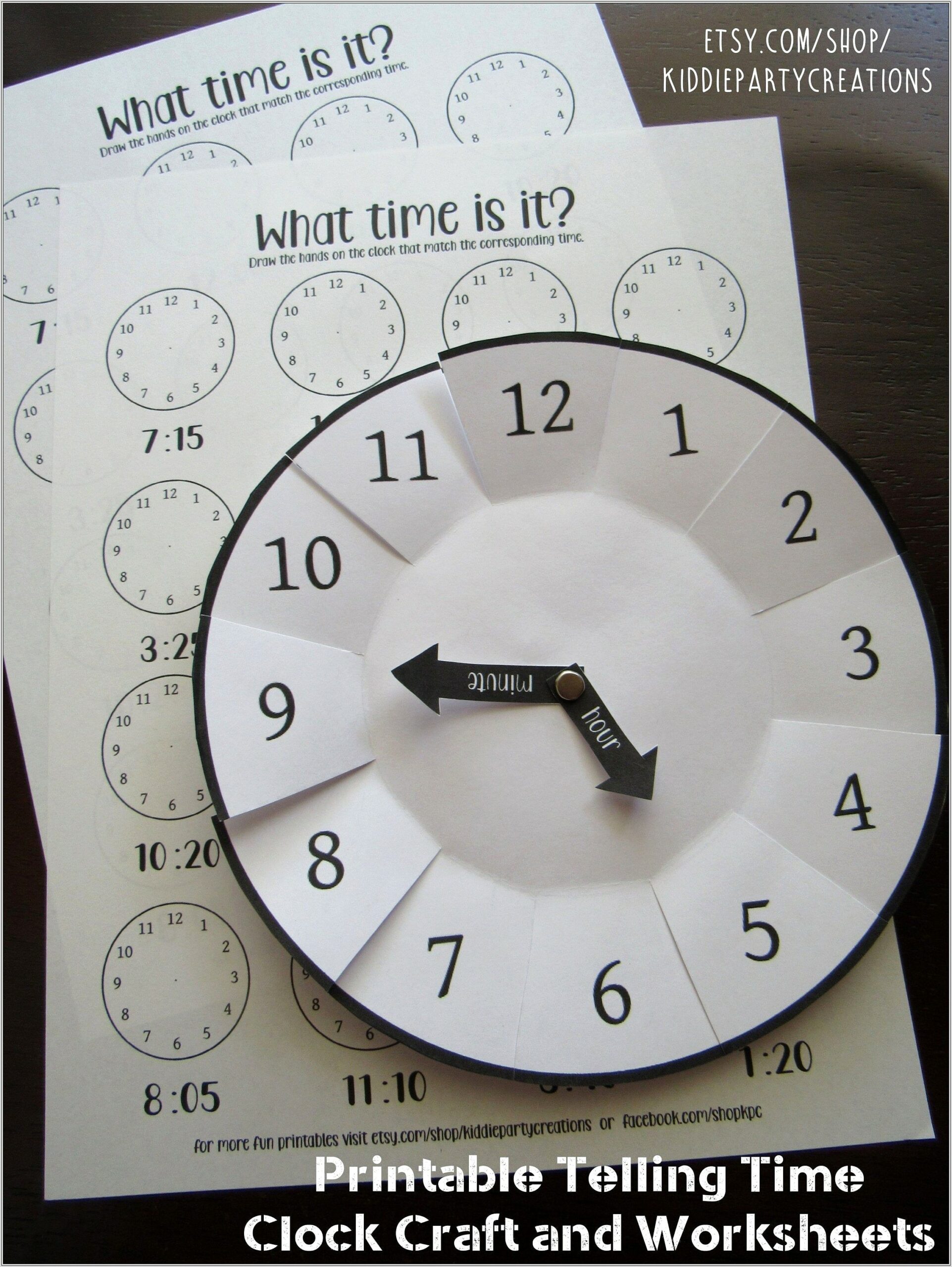 Analog Time Clock Worksheet