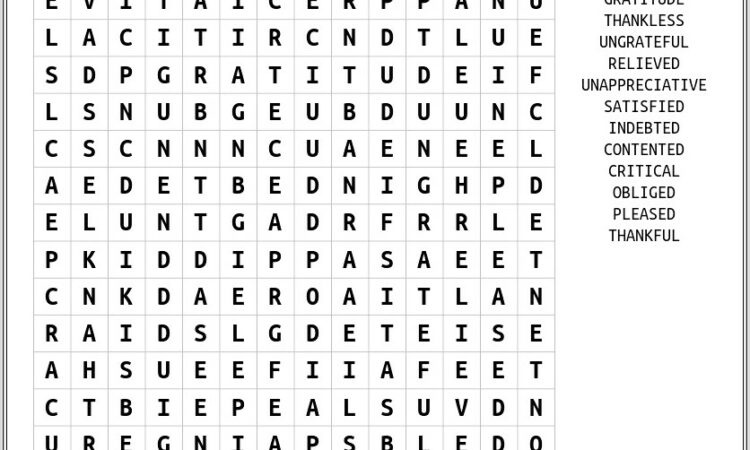 Antonym Word Search Puzzle