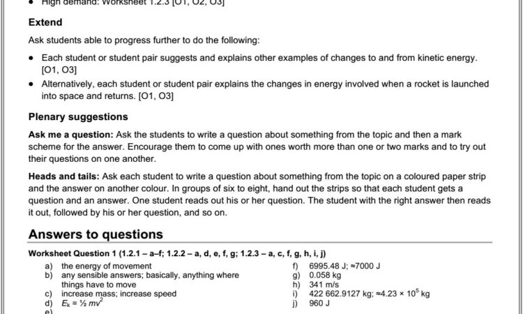 Aqa Science Student Worksheet