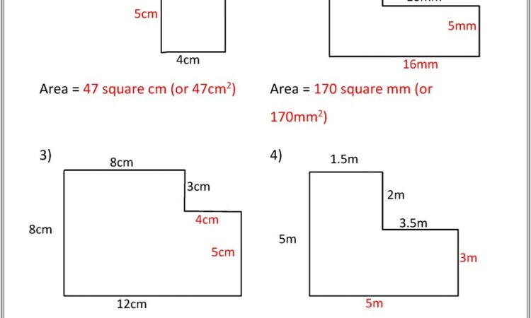 Area Of Irregular Figures Worksheet 4th Grade