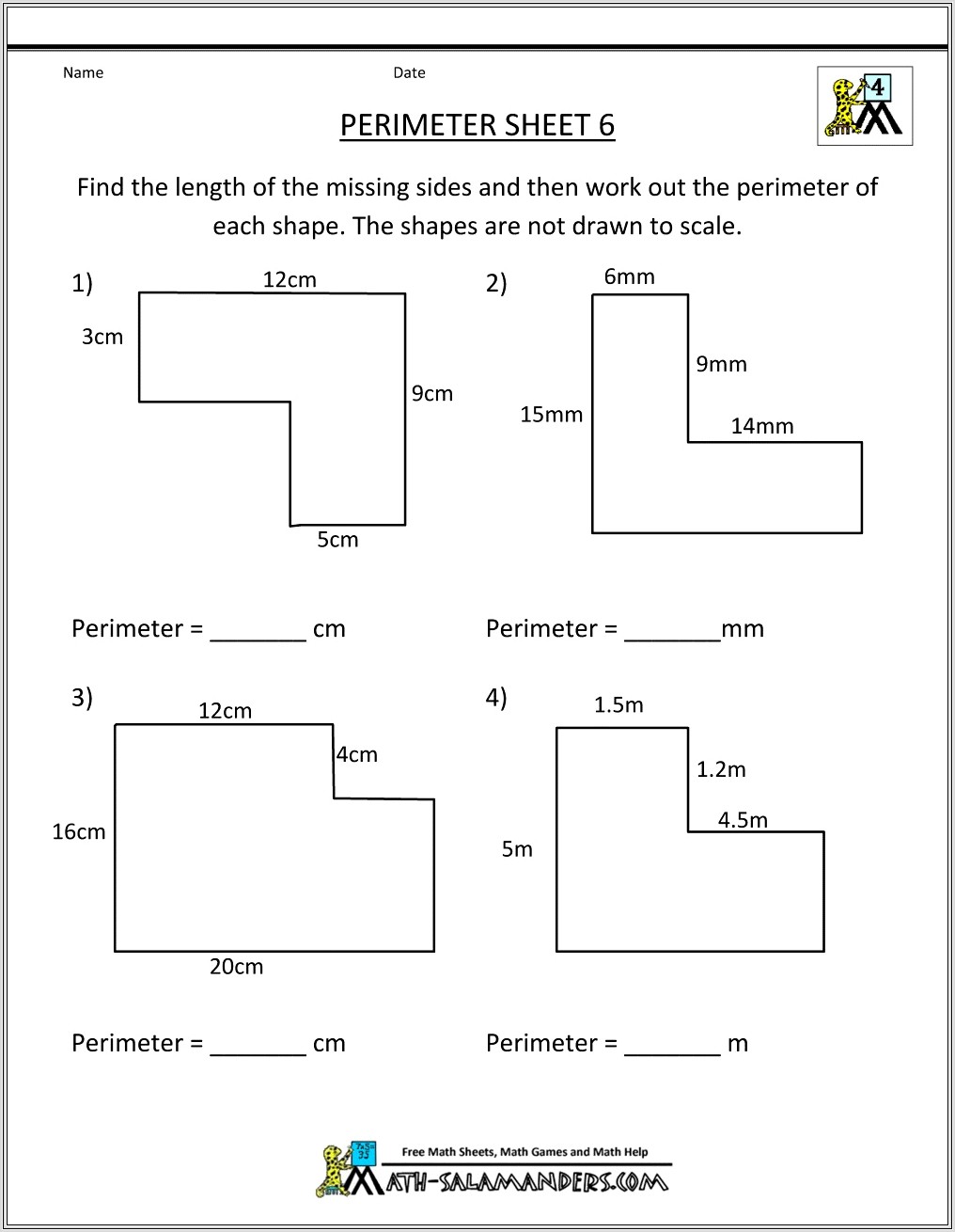 Area Of Irregular Shapes Worksheet With Answers