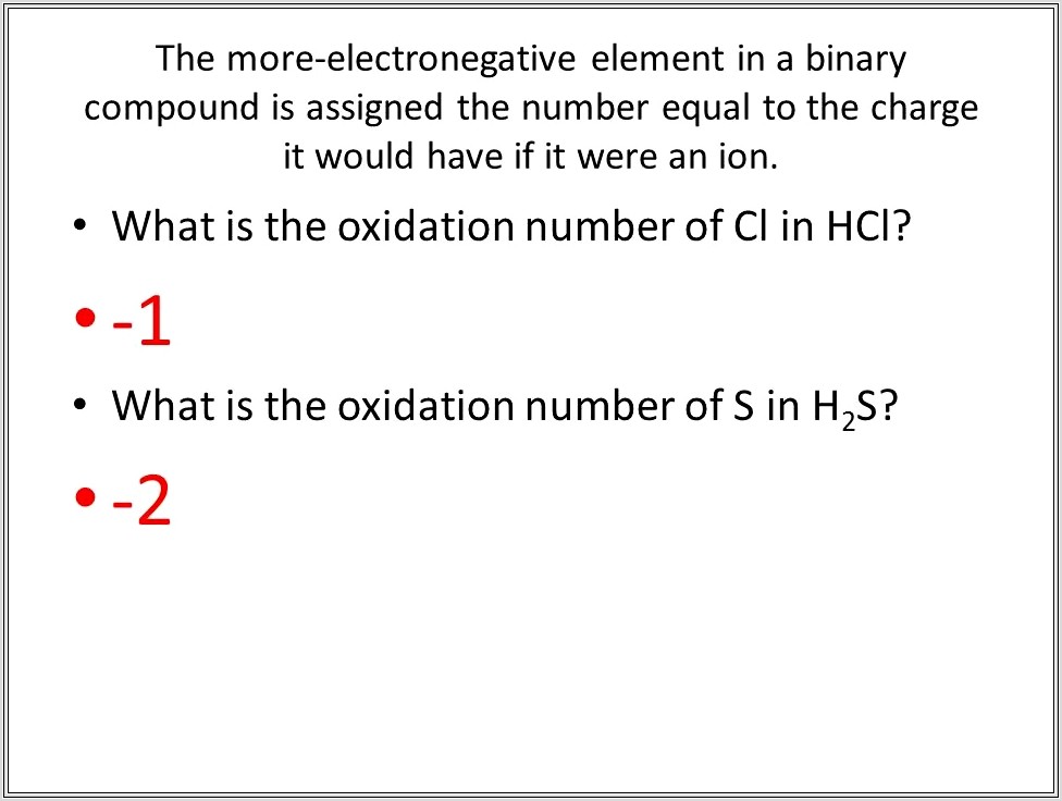 Assigning Oxidation Numbers Worksheet Hcl