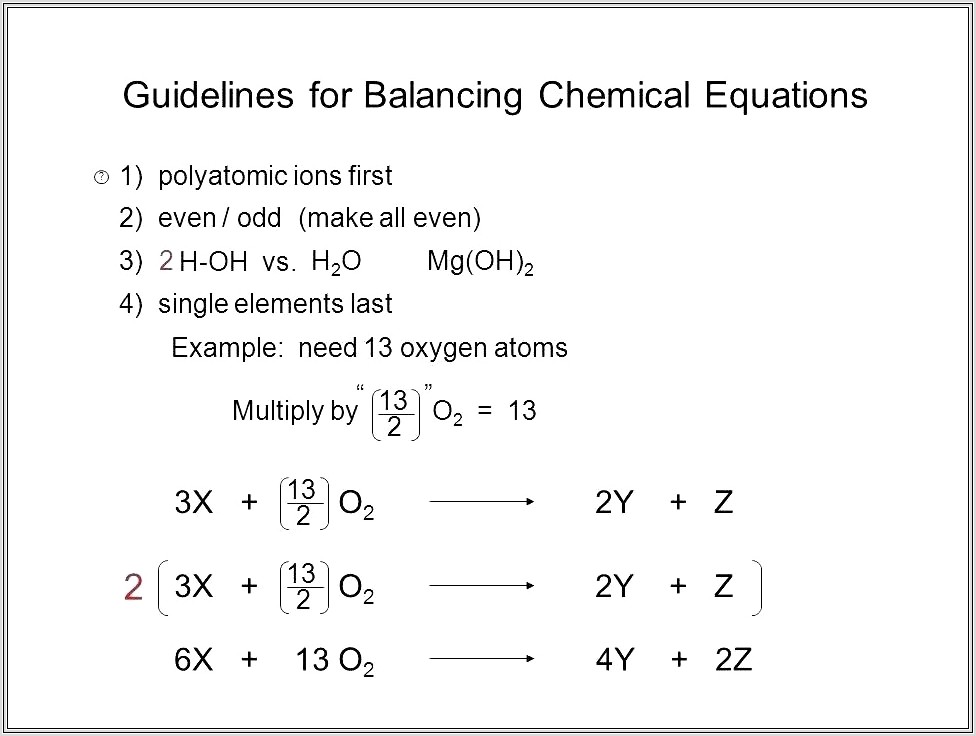 Balancing Chemical Word Equations Worksheet Answer Key