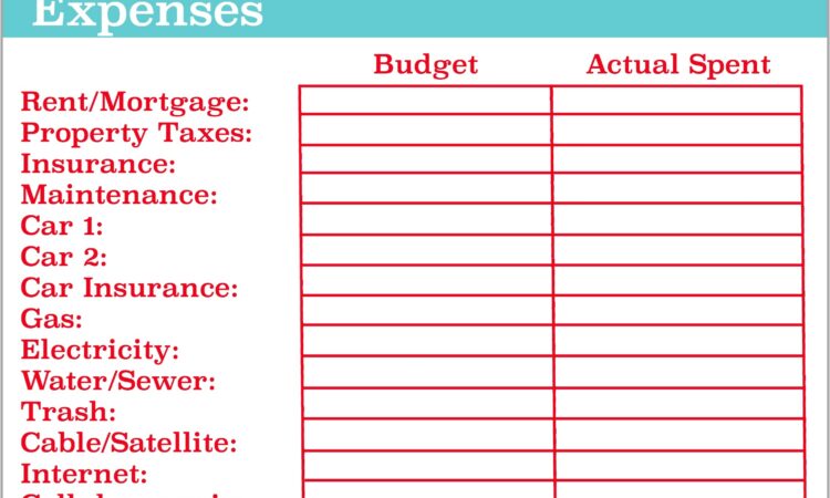 Best Free Home Budget Worksheet