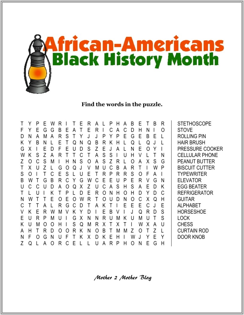 Black History Month Puzzles For Adults