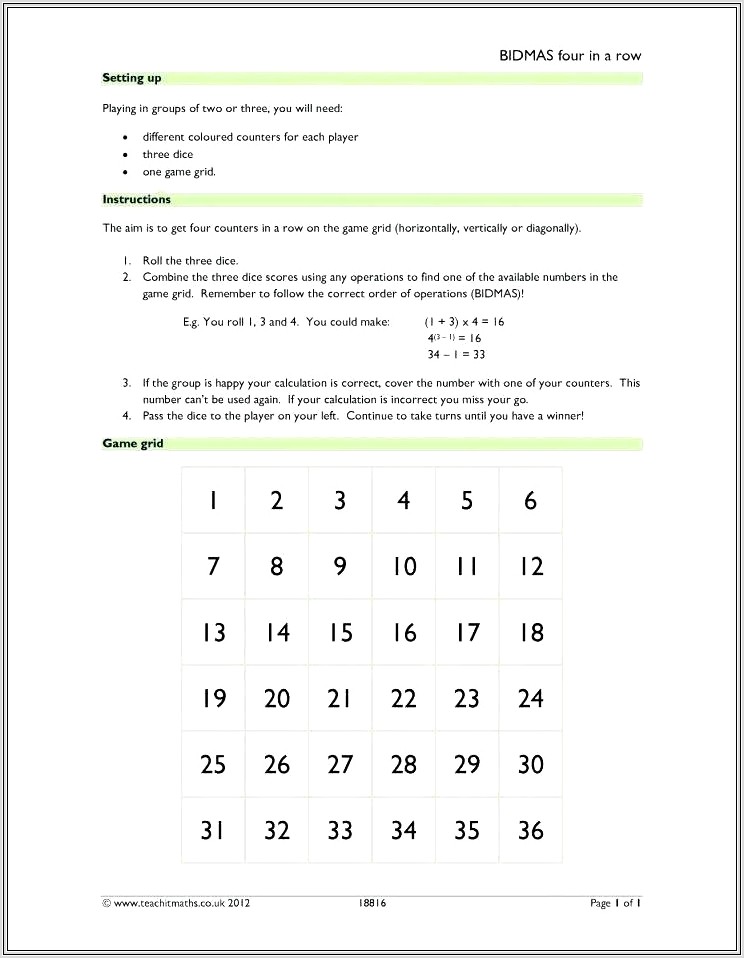 Bodmas Worksheets For Grade 5 With Answers