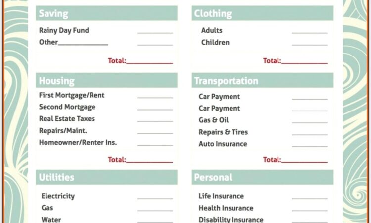 Budget Worksheet Excel Dave Ramsey