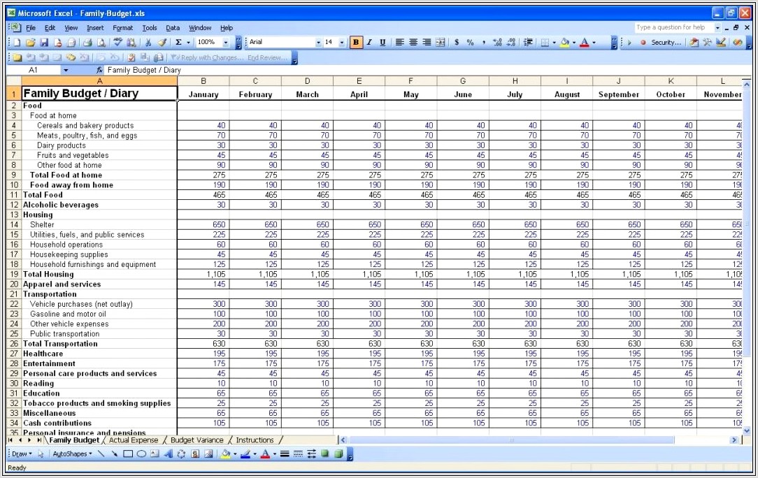 Budget Worksheet Excel File