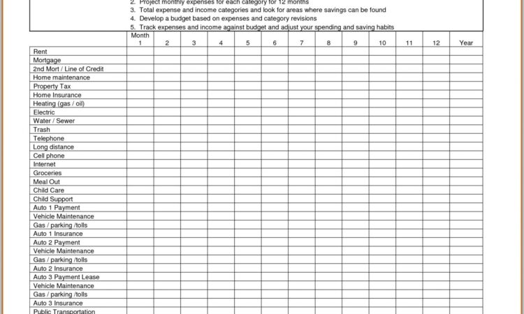 Budget Worksheet For Graduates