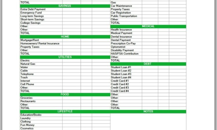 Budget Worksheet For Having A Baby